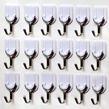 6pcs small Eco-Friendly Home Kitchen Wall Door Using Mini Self Adhesive Stainless Steel Stick Holder Hooks Hanger