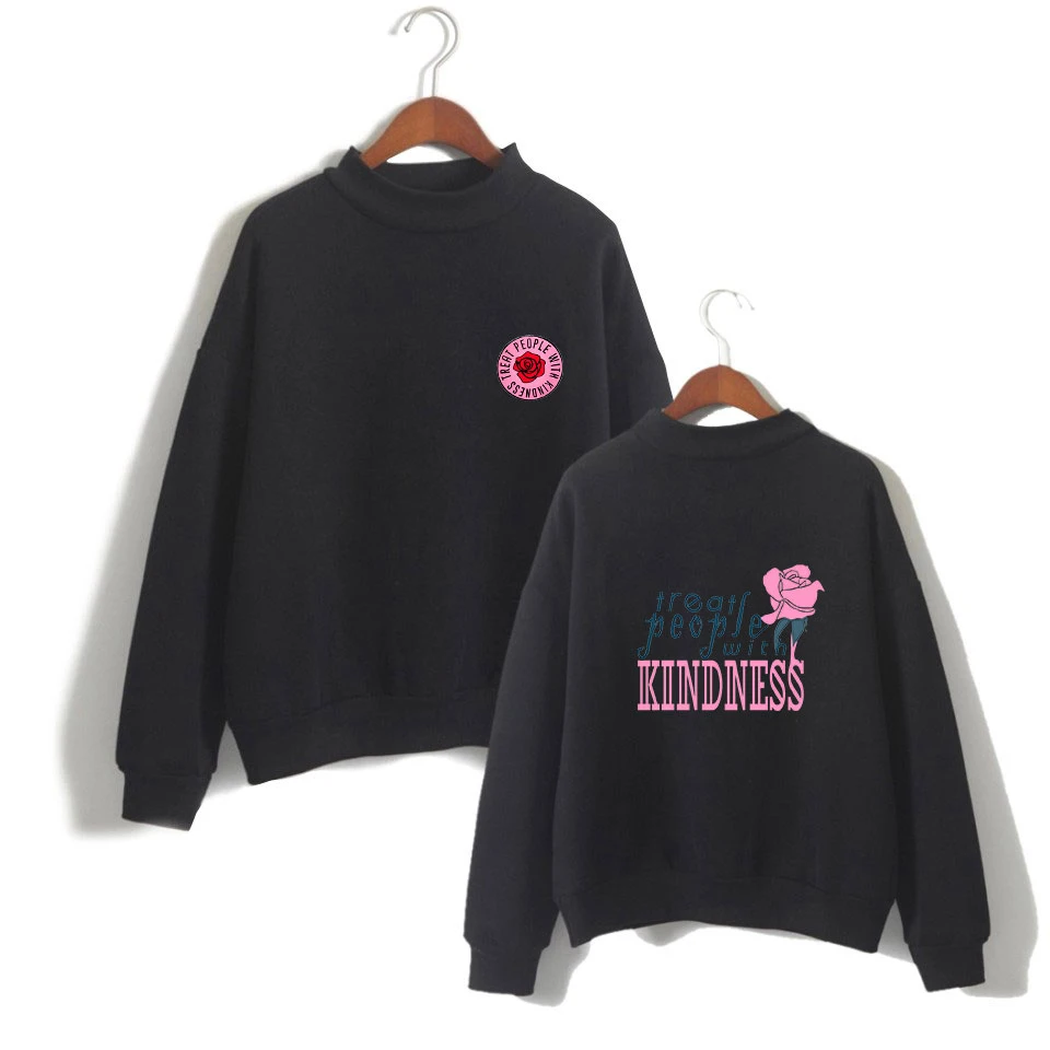 

2019 Harry Styles Treat People With Kindness Printed Pink Sweatshirts Women/Men Turtleneck Long Sleeve Fashion Sweatshirts
