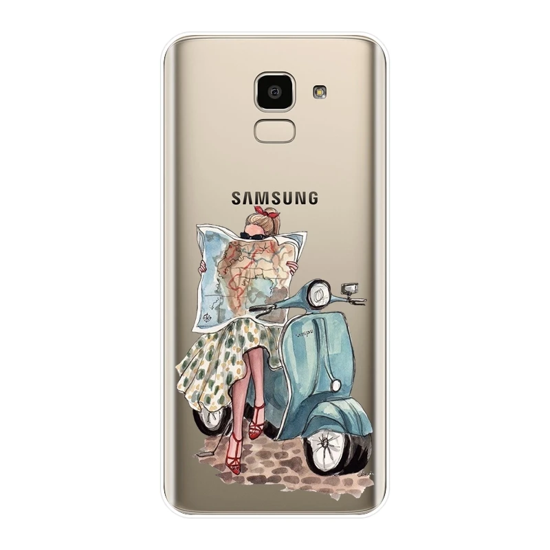 Задняя крышка из ТПУ для Samsung Galaxy J4 J6 J8 Plus 2018 J2 J5 J7 Prime J3 2015 2016 2017 черный мягкий