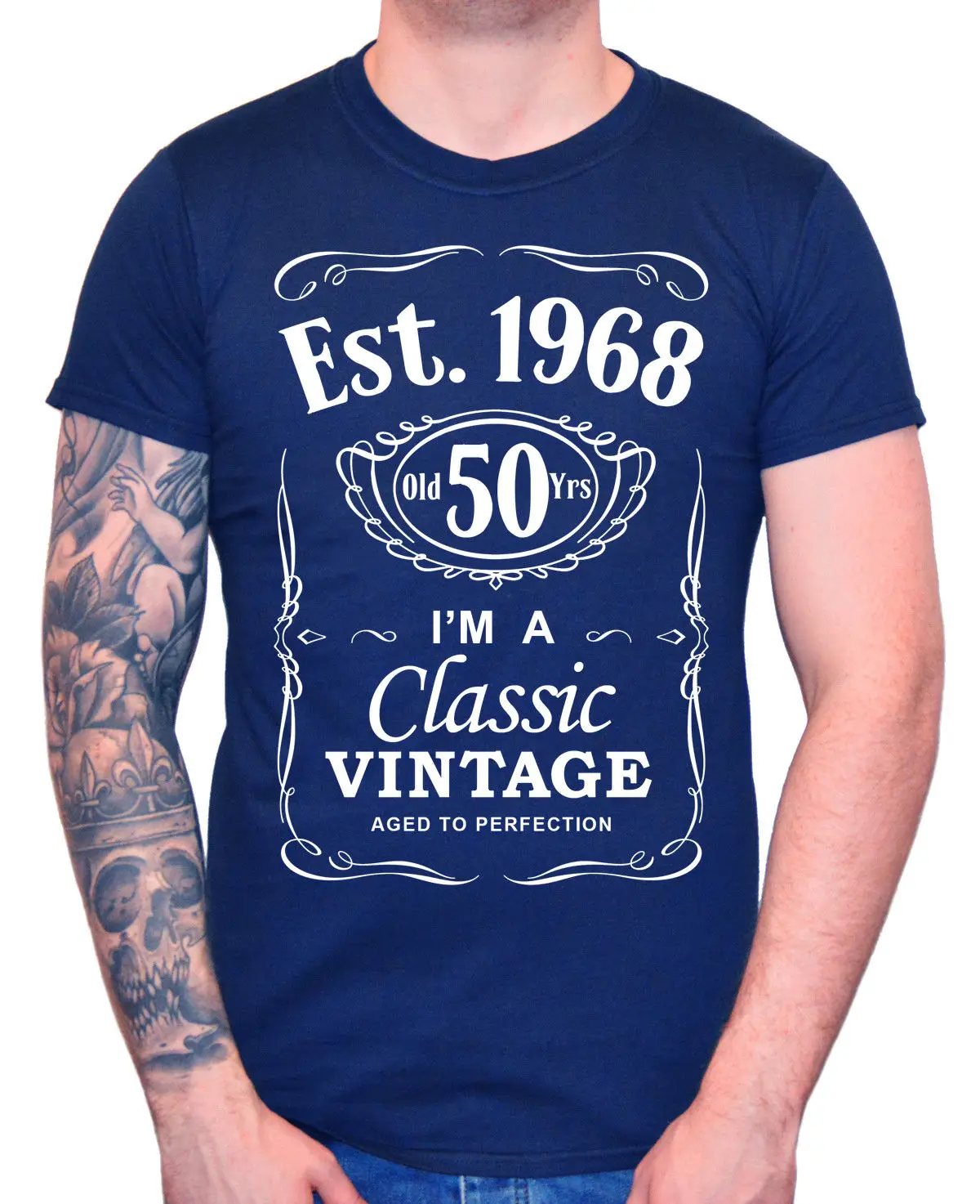 2019 Fashion Summer Style Men's 50th Birthday T Shirt Est 1968 Vintage Man Fiftieth 50 years