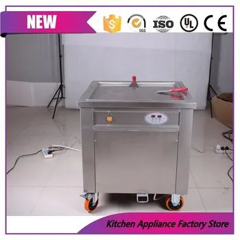 

Imported brand compressor commercial single square pan ice cream rolls machine/frying ice pan machine