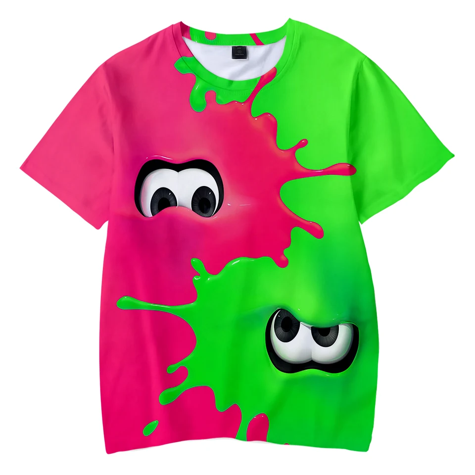 2019 Новый Splatoon черный кальмар 3D Для детей на лето футболка классная в уличном