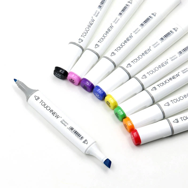 Touchnew 色コピーマーカーセットアルコールスケッチマーカーペン画材ブラシマンガ描画アクリルデザイナーペンセット学生 Aliexpress Education Office Supplies