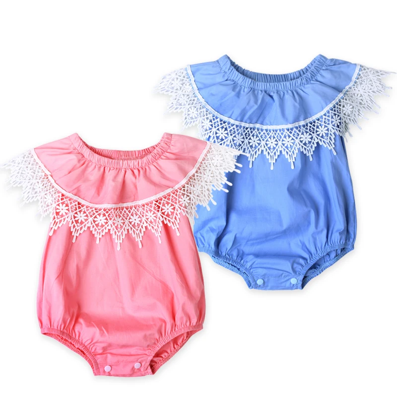 2017 New Style Cute Baby Girls Lace Newborn Jumpsuit Infant Ruffle Lace ...