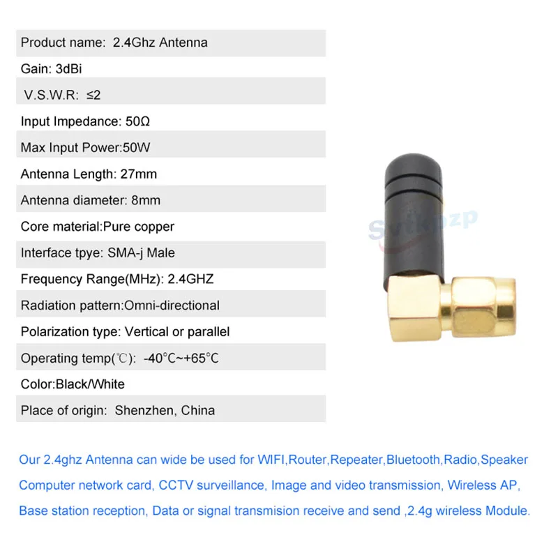 2PCS Mini Rubber 3dBi 2.4ghz WIFI Antenna SMA Male Router Bluetooth Antennas Wireless Module 2.4g Antena External Aerial
