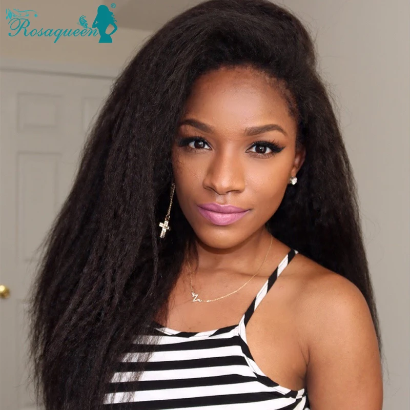 Glueless Lace Front Human Hair Wigs Kinky Straight Virgin Brazilian Italian Yaki Full Lace Human Hair Wigs For Black Women