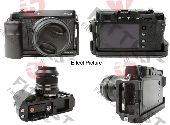 Quick Release QR L-Bracket & Camera Vertical Grip Holder Mount for FUJIFILM Fuji XE3 X-E3 RRS Arca Swiss RRS Fotopro