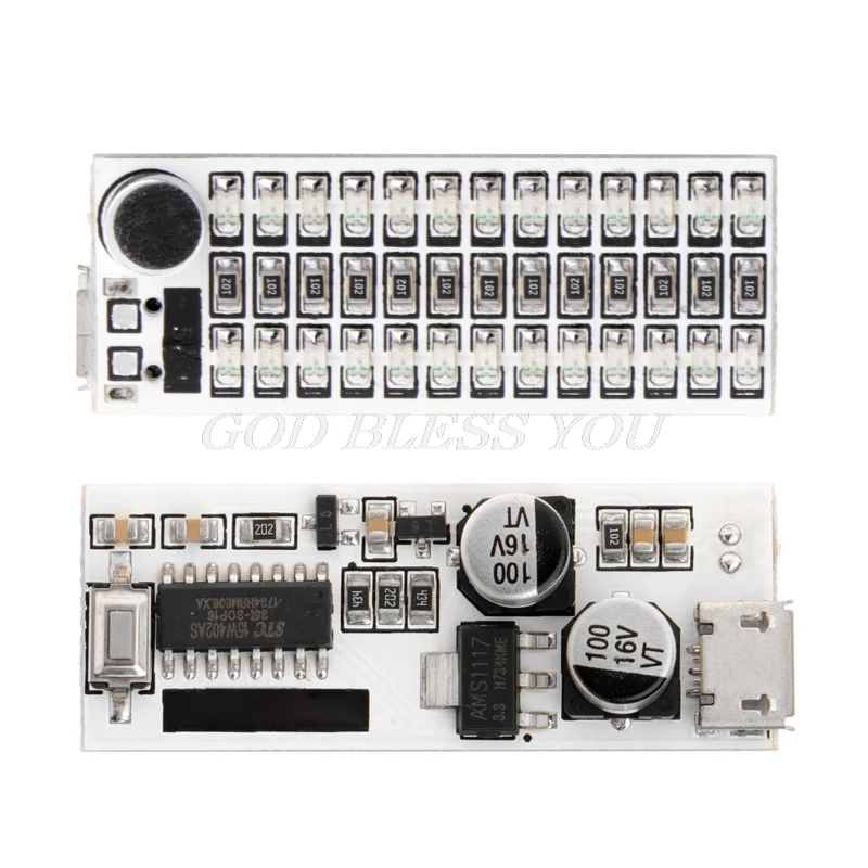USB мини музыкальный спектр света 2x13 LED доска Голосовое управление чувствительность регулировка