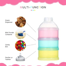 Горячая 3 слоя дозатор сухого молока Коробка Чехол Штабелируемый формула Suger коробка таблетки контейнеры для закусок воронка шеи дизайн BPA бесплатно