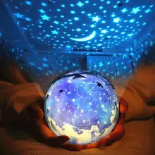Светодиодный ночник-проектор USB AA с питанием от аккумулятора ночник звездное небо земля Вращающаяся лампа-проектор