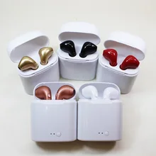 I7S Bluetooth наушники, Беспроводные наушники гарнитуры стерео наушники-вкладыши Наушники с зарядным устройством для iPhone X 7 8 Android