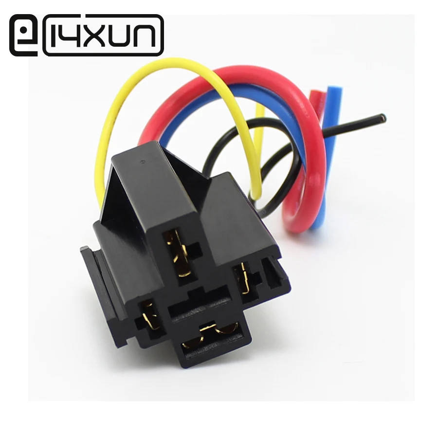 

Eclyxun 1pcs 80A High Current Automotive Relay Socket with Wire 9.5MM 4P Flame Retardant High Temperature Resistance