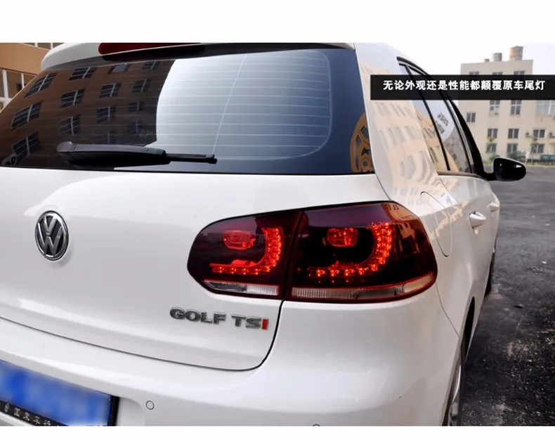 D_YL стайлинга автомобилей для VW Golf 6 задние фонари 2009-2012 Golf 6 R светодиодный задний фонарь Golf6 задний фонарь светодиодный DRL+ тормоз+ Парк+ сигнальный светодиод