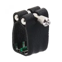 Прочная кожаная Лигатура альт саксофон мундштук клип с металлической накладкой для альт саксофона