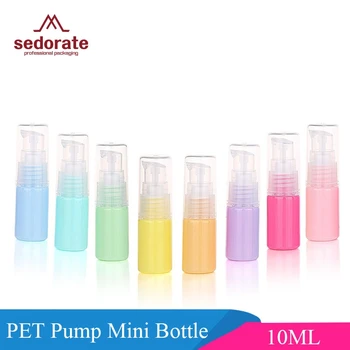 

Sedorate 50 pcs/Lot Cosmetic Refillable Bottles Cream Lotion Pump Mini Bottles 10ML PET Vials Cosmetic Containers ZM008-2