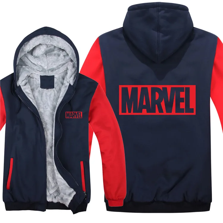 Мода Капитан Америка кофты с капюшоном "Marvel" куртка зимняя мужская Повседневная толстый флисовый пуловер Мужское пальто толстовки с Marvel