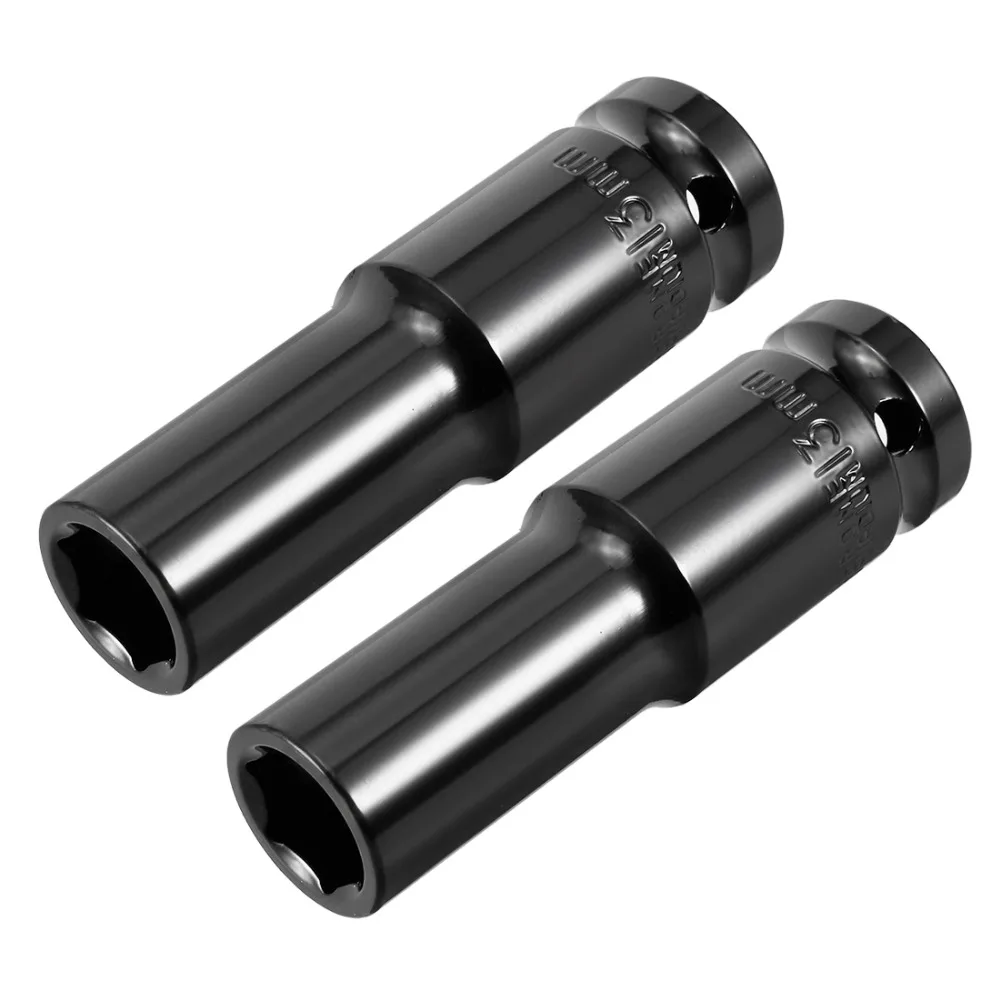 uxcell New Arrival 2pcs 13mm 17mm 19mm 1/2-inch Drive 6-Point Deep Impact Socket for DIY Hand-making Cr-V Steel