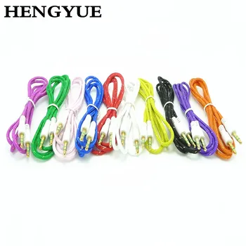 

200pcs Colorful 1M 3FT Woven Fabric Braided Auxiliary Aux Audio Cable 3.5mm Jack Cord for ipod for iPhone 6 plus 5 5s for i8 7 4