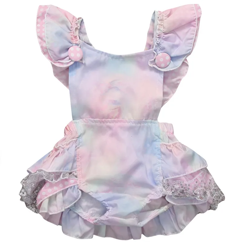 Summer New Cute Girl Baby Romper One piece Infant Toddler Jumpsuit Lace Colorful Clothes Sun