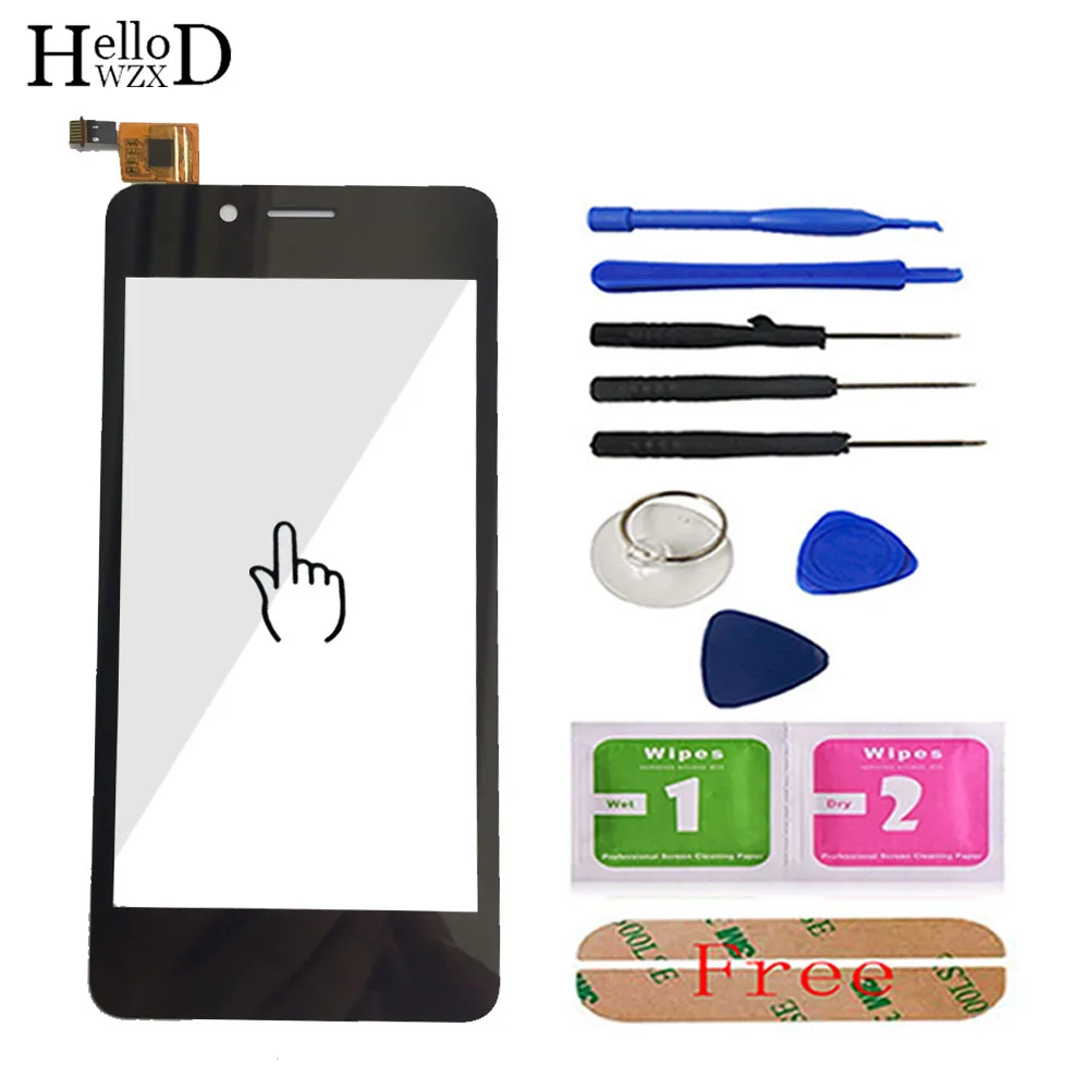 Prezzo HelloWZXD Del Telefono Mobile di Tocco di Vetro Per Fly FS458 Stratus 7 Schermo di Tocco di Vetro Digitizer Lente del Pannello Sensore di Strumenti Adesivo