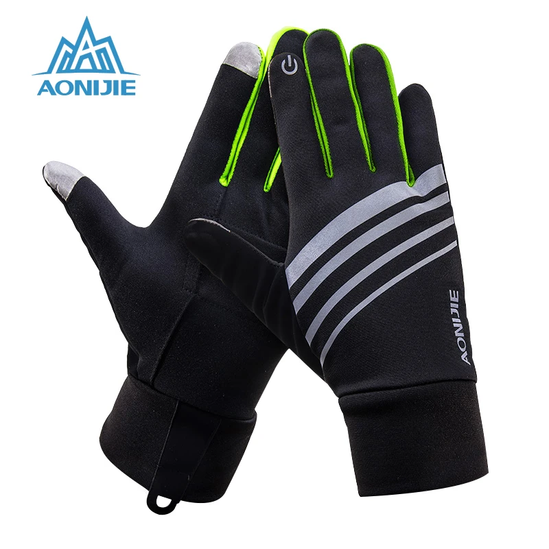 

AONIJIE Outdoor Sports Gloves Touch Screen Running Gloves with Key Pocket Windproof Cycling Climbing Full Finger Fitness Glove