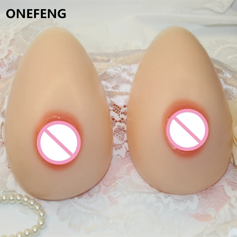 

ONEFENG Silicone Artificial Breasts 1000-1600g/pair for Shemale Cross Dresser Transgender False Boobs Halloween Toy