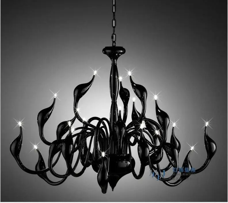Классический арт лебедь люстра 24 головки современный подвесной светильник из