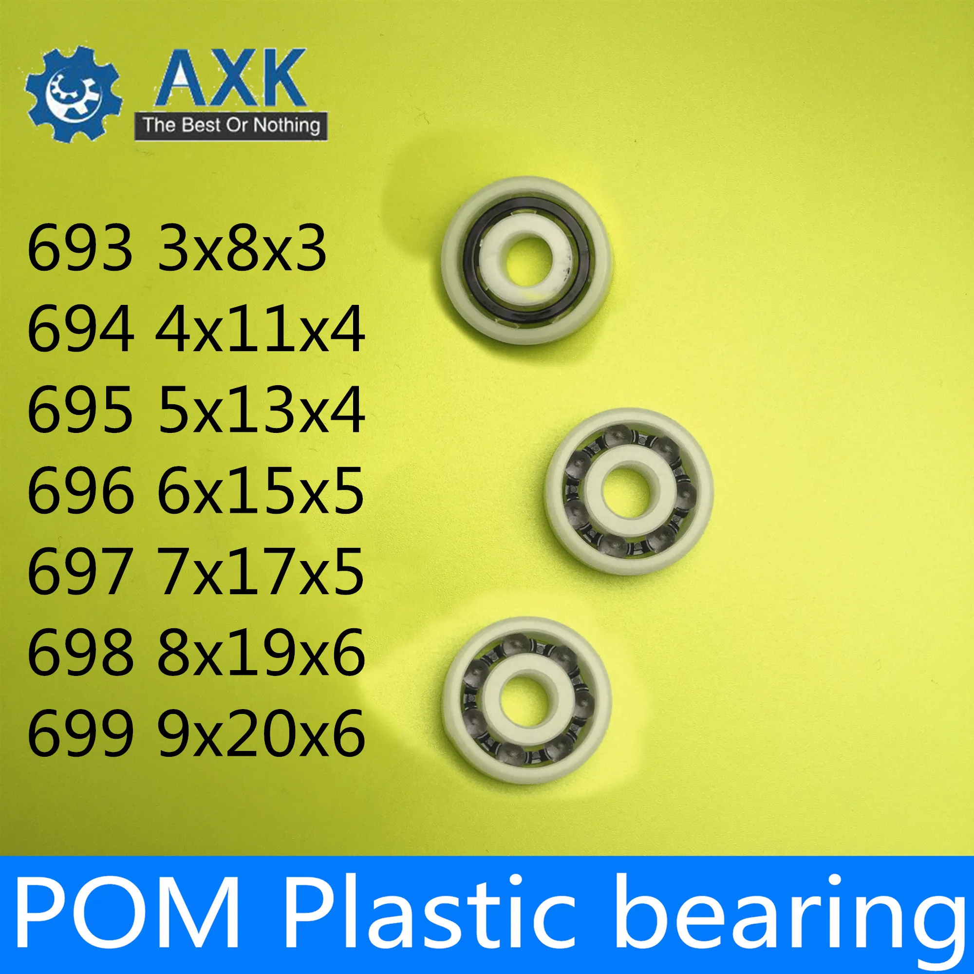 POM Bearing 693 694 695 696 697 698 699 ( 5 PCS ) Glass Balls Nylon Cage Plastic Ball Bearings