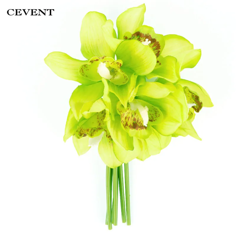 Cevent 6 шт. настоящий сенсорный букет Cymbidium для дома искусственные и сушеные цветы