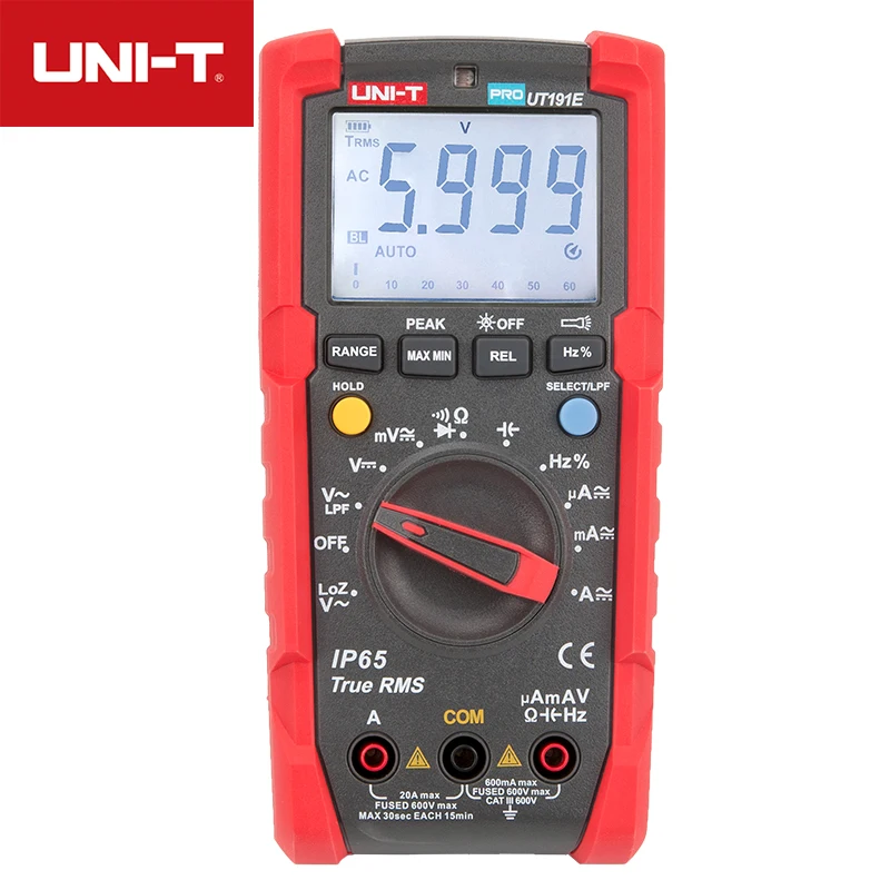 UNI-T True RMS мультиметр UT191E/UT191T цифровой 6000 дисплей 45~ 400 Гц переменный ток частотная характеристика Авто/ручной диапазон работы