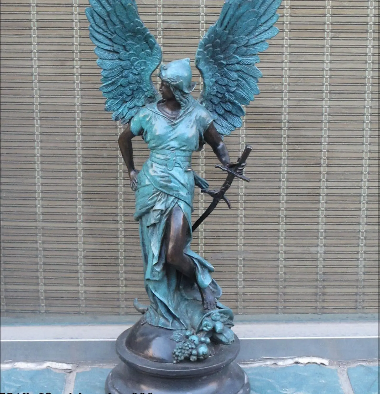 28"Huge Bronze Art Statue ancient Greek Goddess WAR & Wisdom blue Pallas Athenain Statues