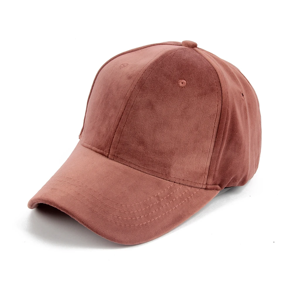 red suede baseball cap