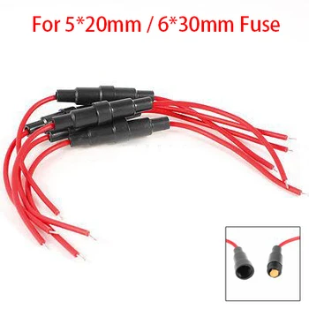 

5*20mm 5x20mm 6*30mm 6x30mm 250V 22AWG Wire Cable Connect Inline Screw Type Car Boat Glass Tube Case Socket Fuse Holder