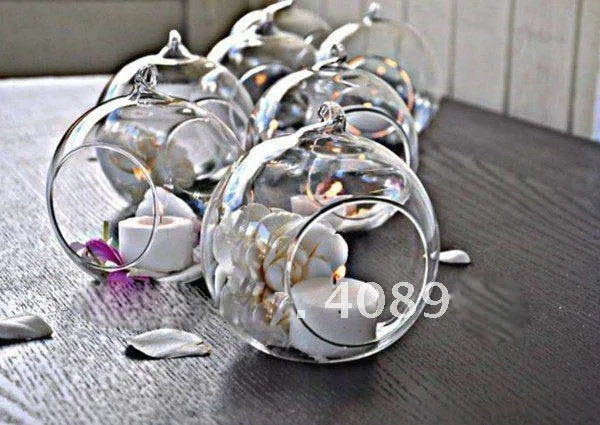 Wholesale 30pcs Dia 12cm Crystal Hanging Wedding Glass Ball Candle