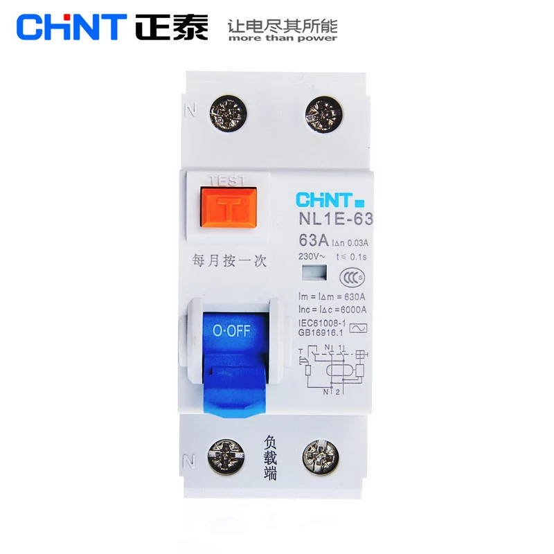 Электронный электрический выключатель утечки CHINT NL1E 63 1P + N 2P 63a 40A 25a 30ma RCCB 50 Гц/60 Гц