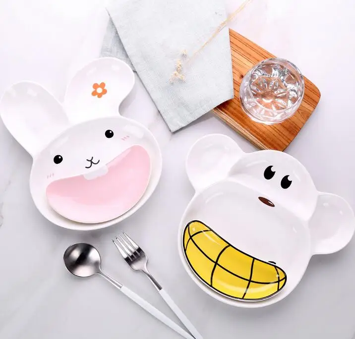 Cartoon Dish Plate Flatware Fruits Rice Salad Pottery Ceramic Bowl Tableware Dinner Creative Tray Lovely Hand Painted | Дом и сад