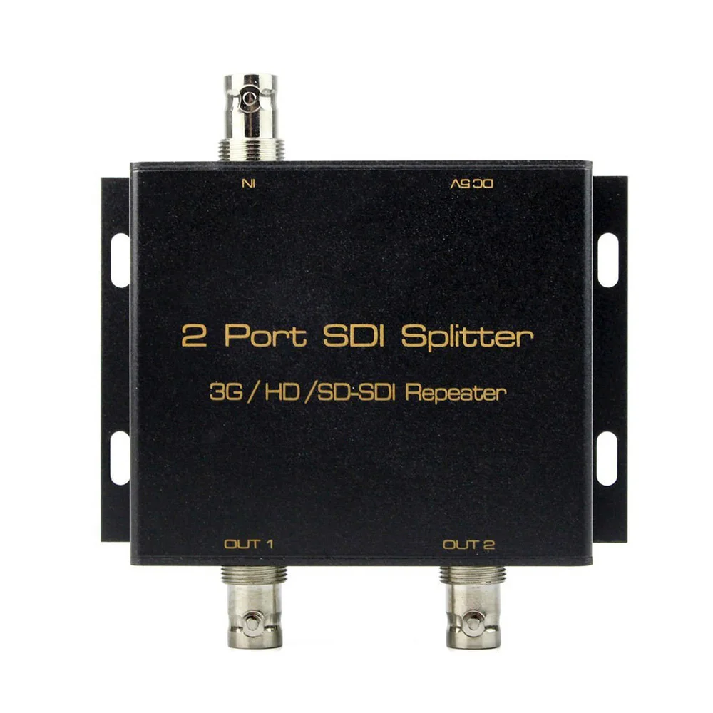 

1x2 SDI Splitter 3G HD SDI repeater 2 Port SDI Splitter support 1080P 100M Distribution Amplifier Extender Audio Video Output