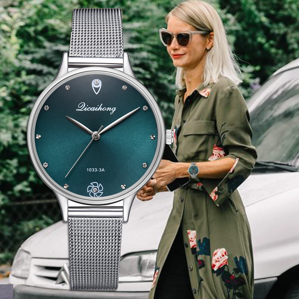 

Women Dress Quartz Watches Luxury Ladies Silver Simple Creative Bracelet Wrist Watch Casual Business Sports Clock
