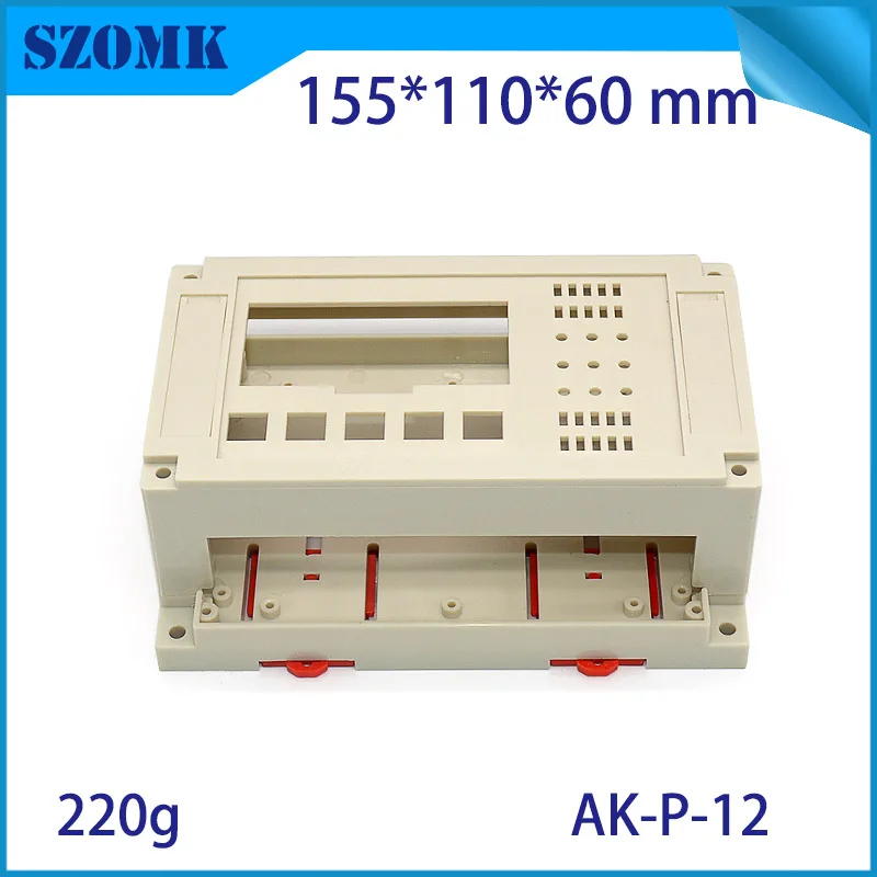 

1 piece din rail wall mount junction box abs plastic enclosures PLC project enclosure 155*110*60 mm szomk PLCC housing case