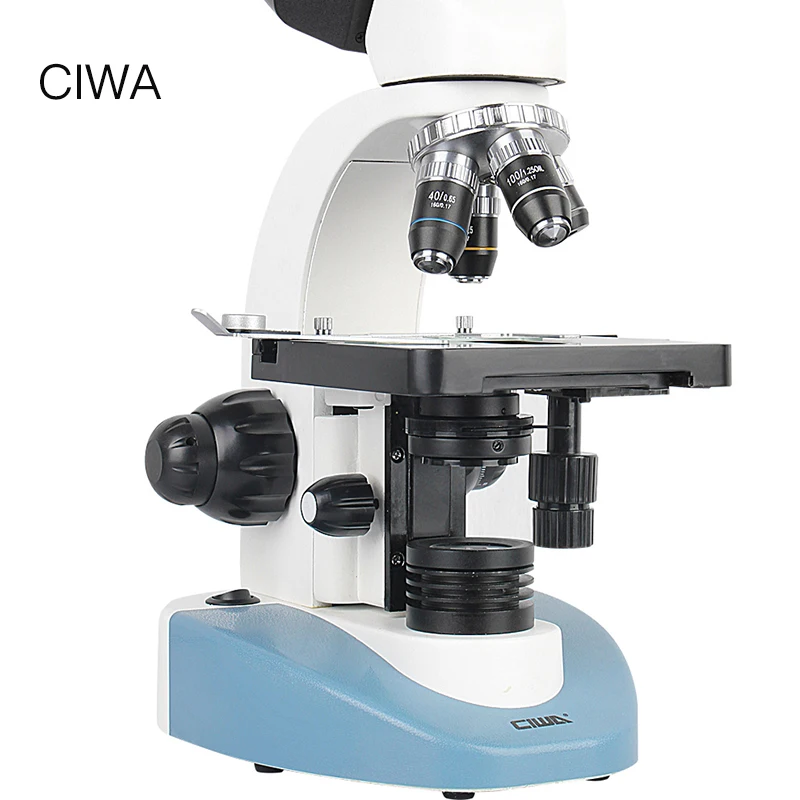 CIWA Профессиональный биологический 40X-1600X микроскоп бинокулярный бинокль HD научный эксперимент светодиодный монокулярный микроскоп