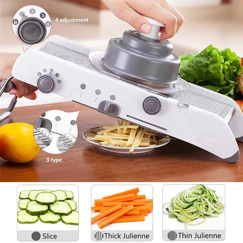18 Types Mandoline Slicer Vegetable Cutter Stainless Steel