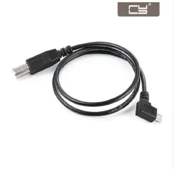 

100PCS/CY 60cm Left Angled 90 Degree Micro USB OTG to Standard B Type Printer Scanner Hard Disk Cable