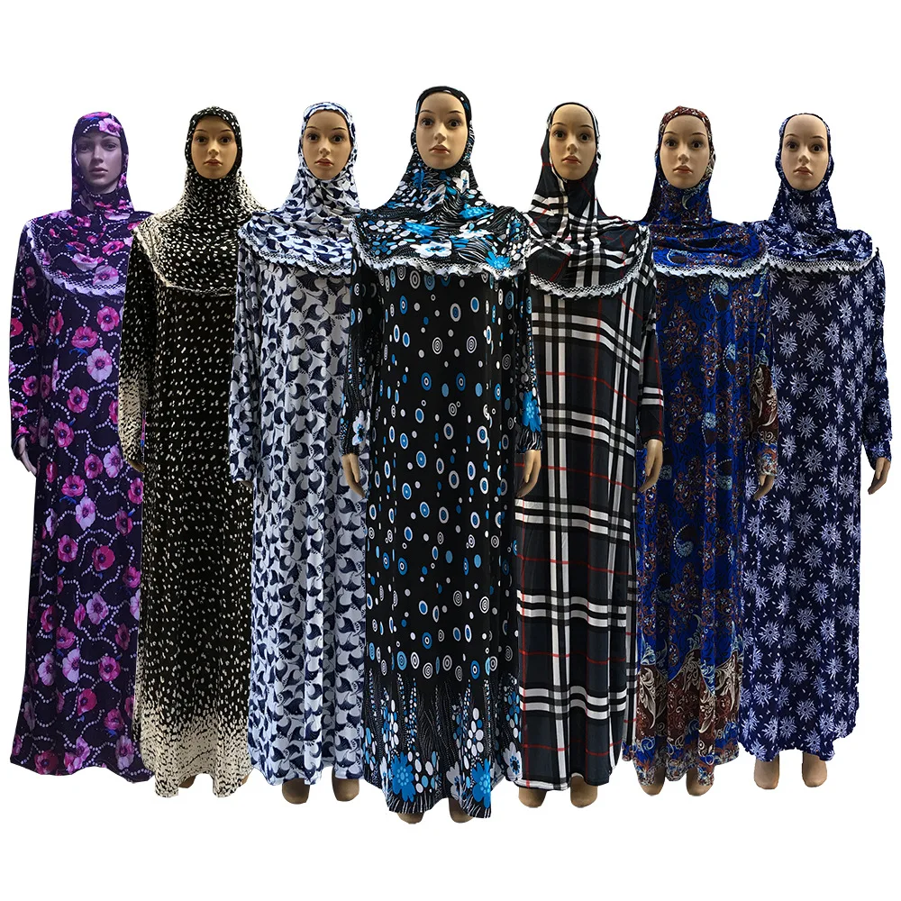 

H1232 latest mixed prints kaftan muslim dress,printed pray dress,fast delivery,mixed sizes
