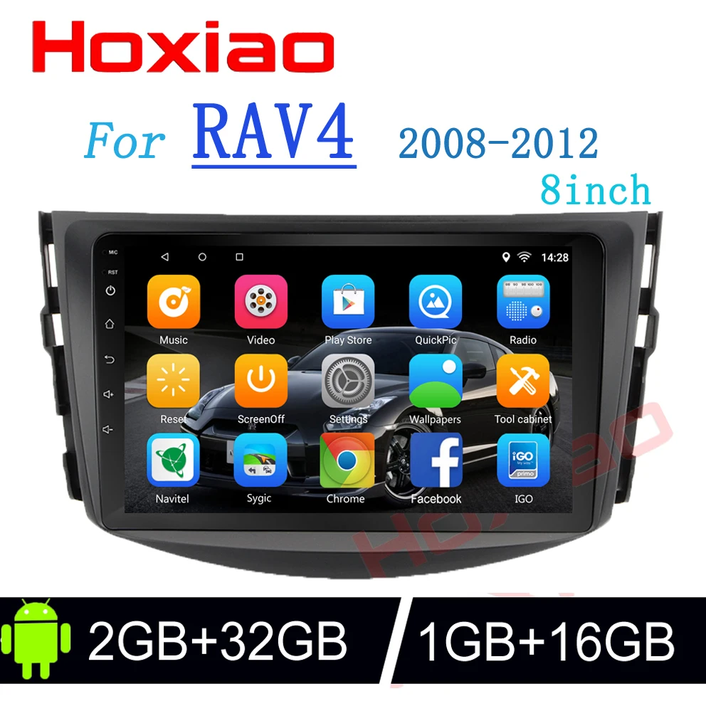 

Hoxiao Android for Toyota Rav 4 RAV4 2008-2012 GPS HD multimedia player map navigation WIFI BT no dvd MF 8 inch 2DIN car radio