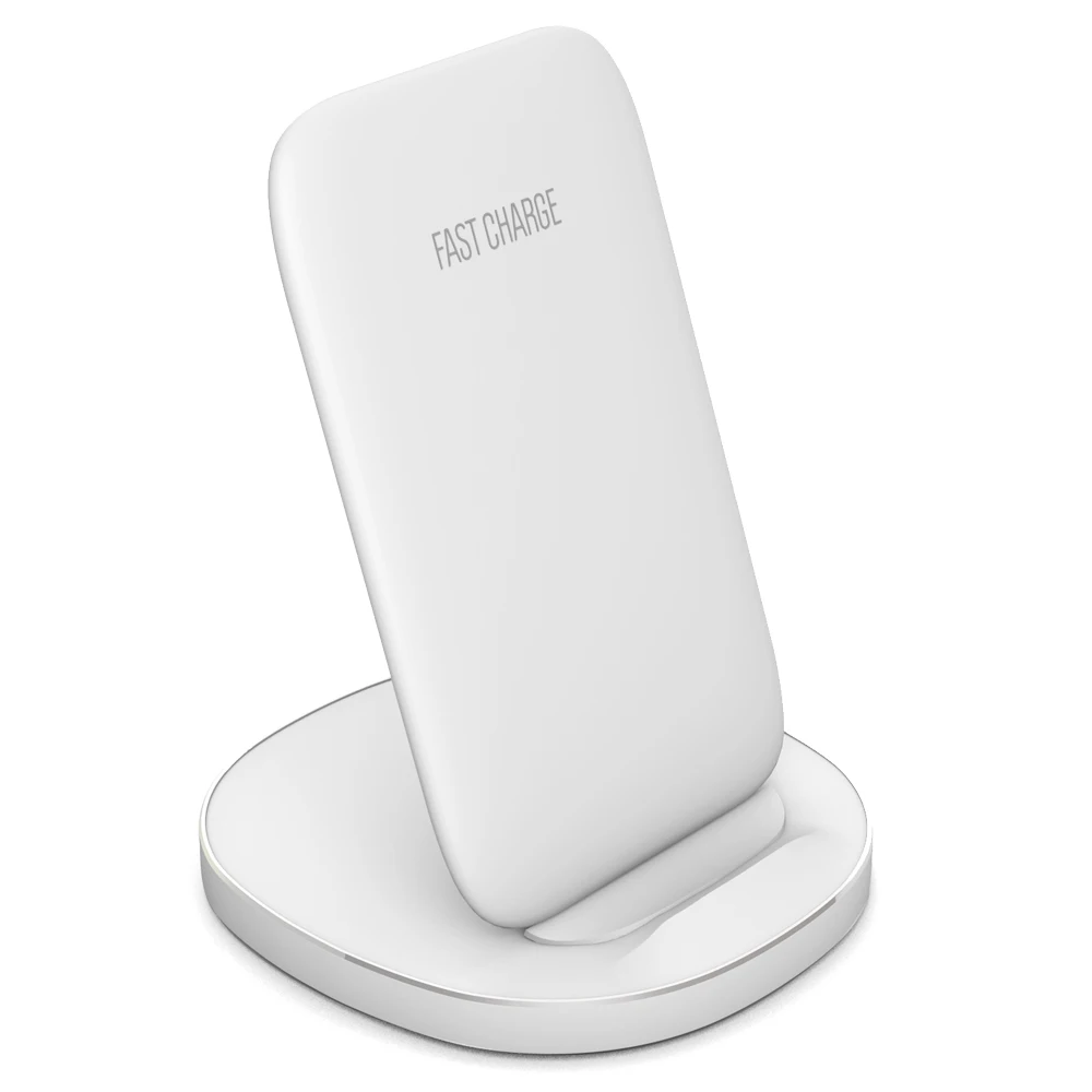 Ascromy подставка Qi Беспроводное зарядное устройство для iPhone X XS Max XR 8 Plus док-станция держатель телефона для samsung Быстрое зарядное устройство индукция - Тип штекера: White