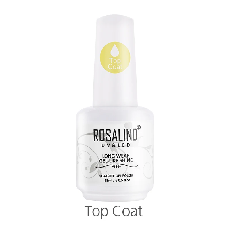 ROSALIND Gel 1S 15ml Gel Nail Polish New 60 Beautiful Colors Designed Nail Art Design Manicure UV Soak Off Primer Gel Varnishes - Цвет: TOP COAT