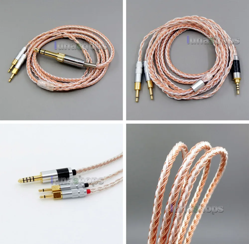 LN005791 3 5 мм 2 4 16 ядер OCC Посеребренная смешанный кабель для Sennheiser HD700|Аксессуары