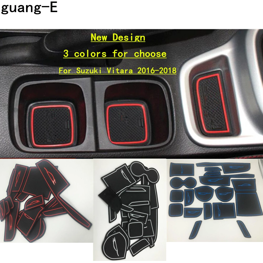 For Suzuki Vitara 2016 2017 2018 2019 Car Groove Gate Slot Armrest Storage Rubber Non Slip Mats Mat Door Stick Pad Cup 18pcs Vitara 2016 Pad Padcup Cups Aliexpress Toyota Highlander 2022 Non-Slip Door Gate Slot Mats Cup Mat S