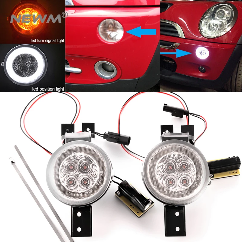  Clear Lens 2 IN 1 LED Turn Signal Light For Mini R50 02-06 R52 04-08 R53 02-06 - 32960011640