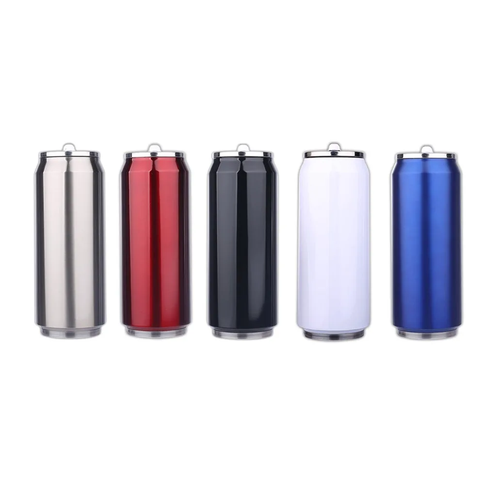 ElaTany Thermos Flask Cans With Straw Stainless Steel Colorful 500ml